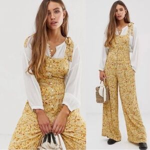 Anthropologie Sugar Sands Yellow Jumpsuit